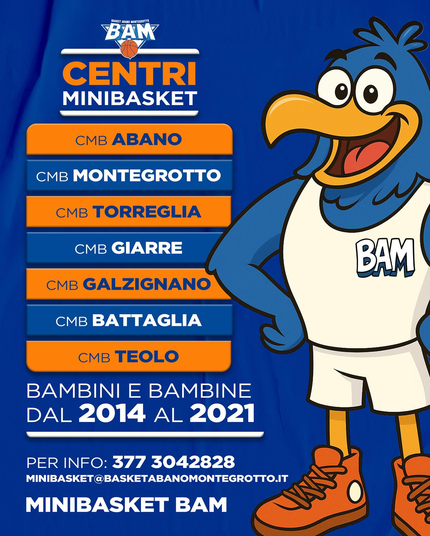 I centri del Minibasket del Basket Abano Montegrotto